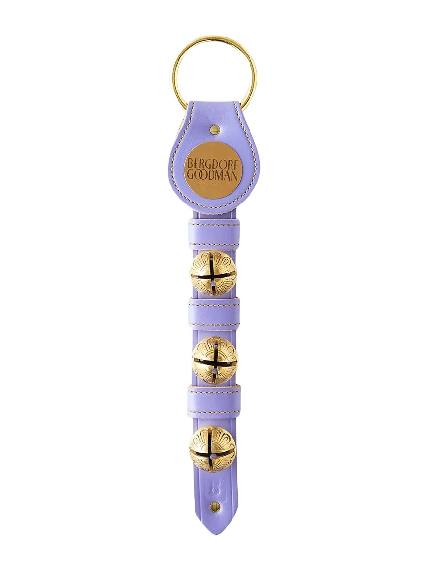 Belsnickel Enterprises 3 Brass Bells with BG Charm on Leather Door Hanger