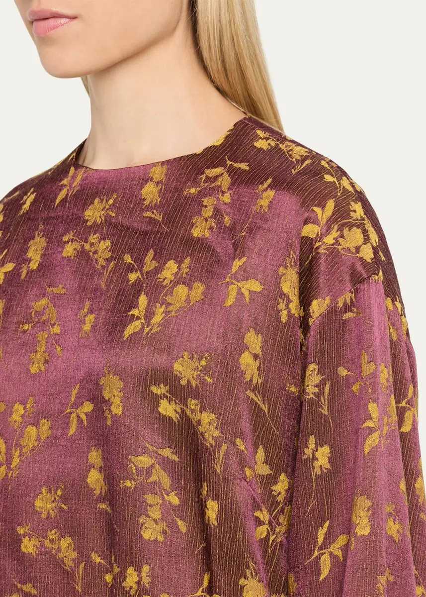 Dries Van Noten Long-Sleeve Floral Jacquard Balloon Top | Thumbnail 5 Dries Van Noten Long-Sleeve Floral Jacquard Balloon Top | Thumbnail 5