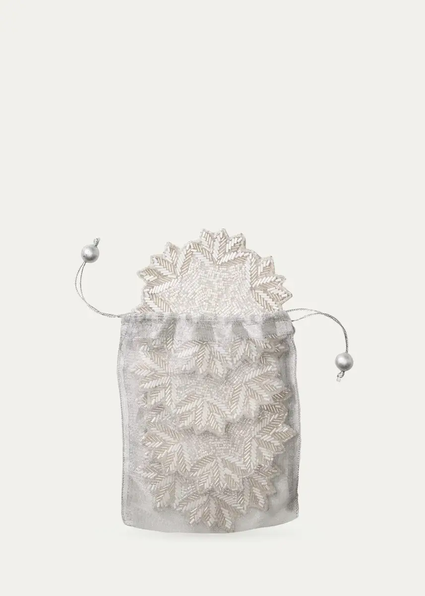 Kim Seybert Winter Lace Beaded Coasters, Set of 4 | Thumbnail 2 Kim Seybert Winter Lace Beaded Coasters, Set of 4 | Thumbnail 2