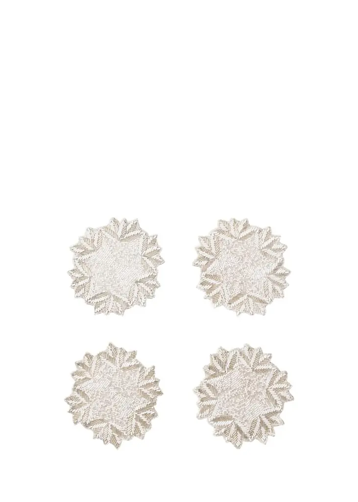 Winter Lace Beaded Coasters, Set of 4 Winter Lace Beaded Coasters, Set of 4