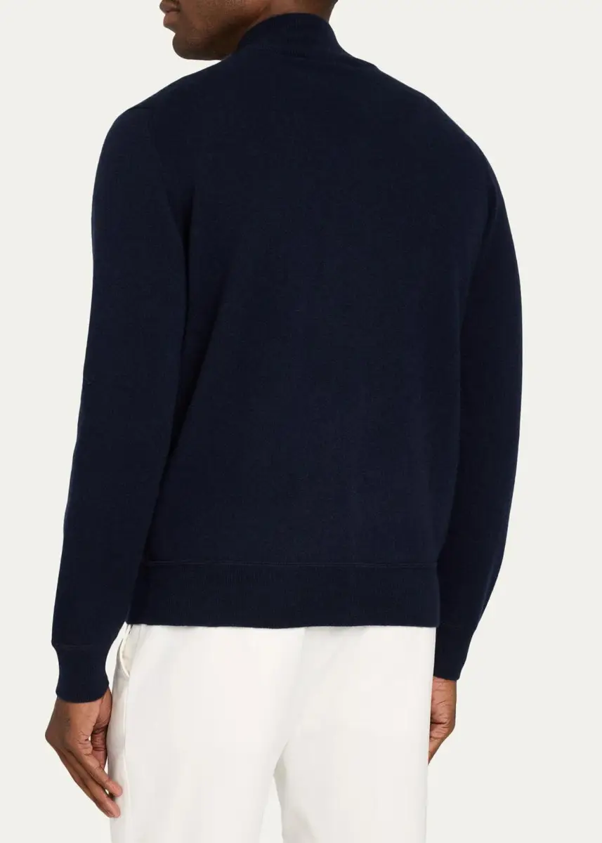 Fioroni Men's Cashmere Sport Stitch Full-Zip Bomber Cardigan | Thumbnail 3 Fioroni Men's Cashmere Sport Stitch Full-Zip Bomber Cardigan | Thumbnail 3