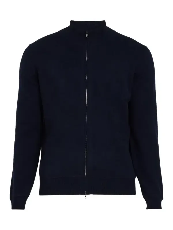 Fioroni Men's Cashmere Sport Stitch Full-Zip Bomber Cardigan