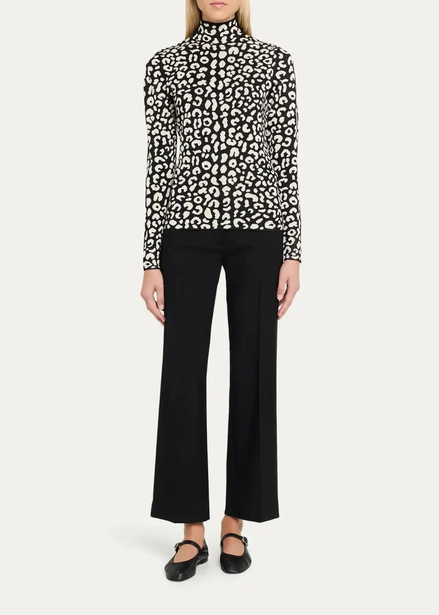 Carolina Herrera Leopard-Print Silke-Blend Turtleneck Sweater | Thumbnail 2 Carolina Herrera Leopard-Print Silke-Blend Turtleneck Sweater | Thumbnail 2
