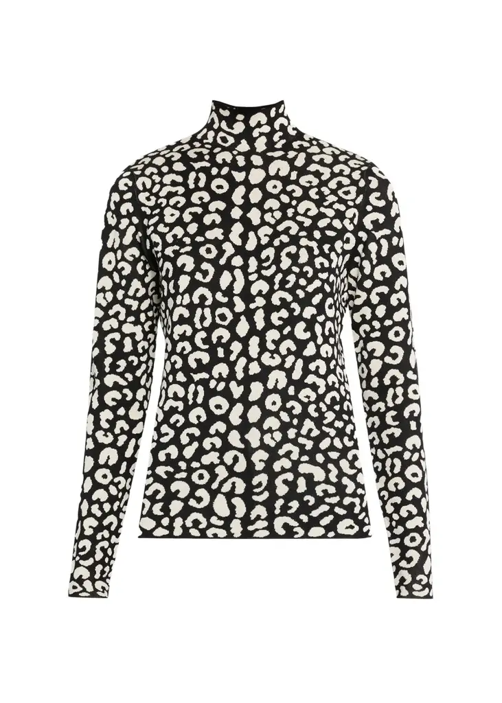 Leopard-Print Silke-Blend Turtleneck Sweater