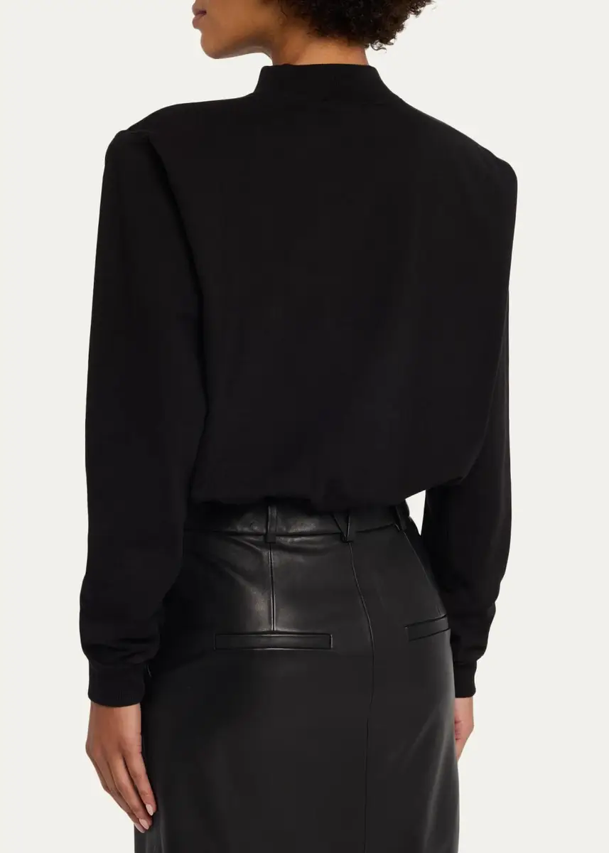 Willy Chavarria Casa De Chavarri Mock-Neck Sweatshirt Bodysuit | Thumbnail 3 Willy Chavarria Casa De Chavarri Mock-Neck Sweatshirt Bodysuit | Thumbnail 3