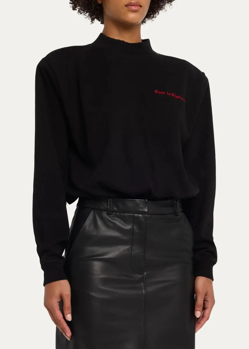 Willy Chavarria Casa De Chavarri Mock-Neck Sweatshirt Bodysuit | Thumbnail 4 Willy Chavarria Casa De Chavarri Mock-Neck Sweatshirt Bodysuit | Thumbnail 4