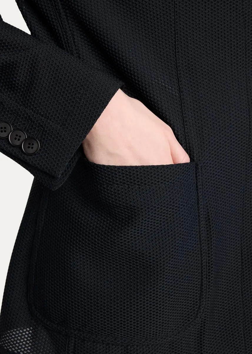 Giorgio Armani Patch Pocket Mesh Blazer | Thumbnail 5 Giorgio Armani Patch Pocket Mesh Blazer | Thumbnail 5