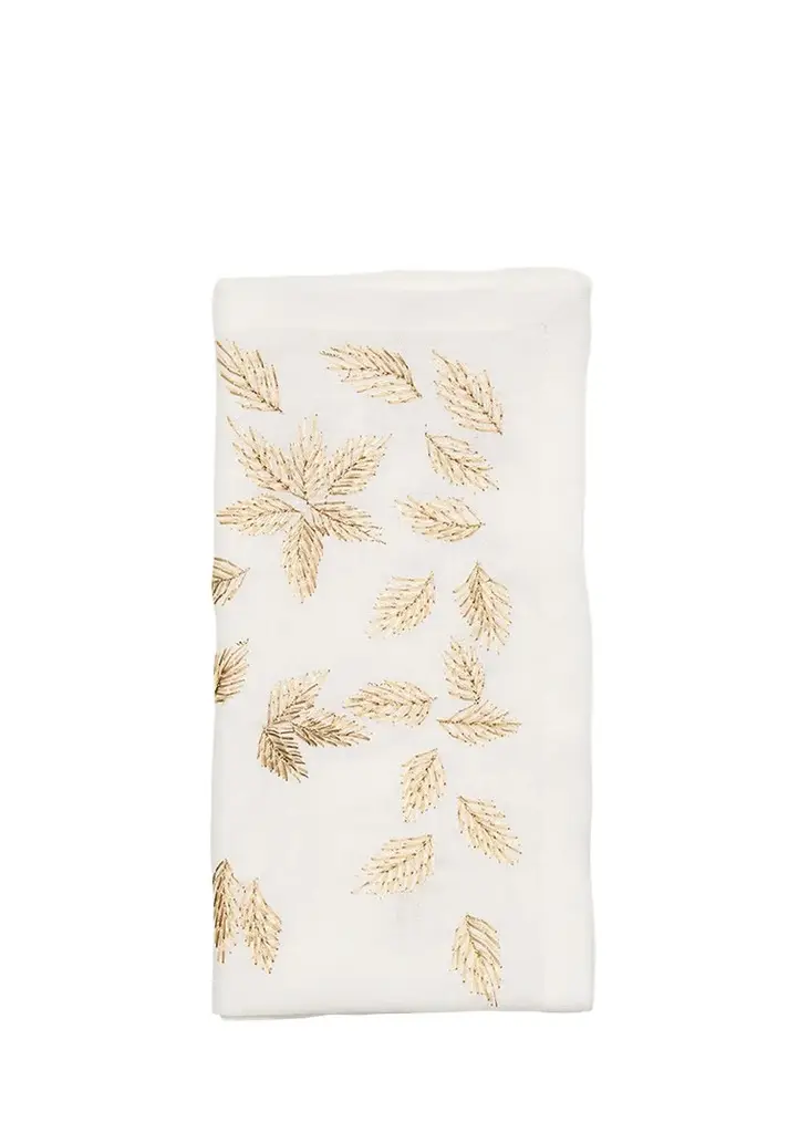 Kim Seybert Leaf-Print Linen Napkin