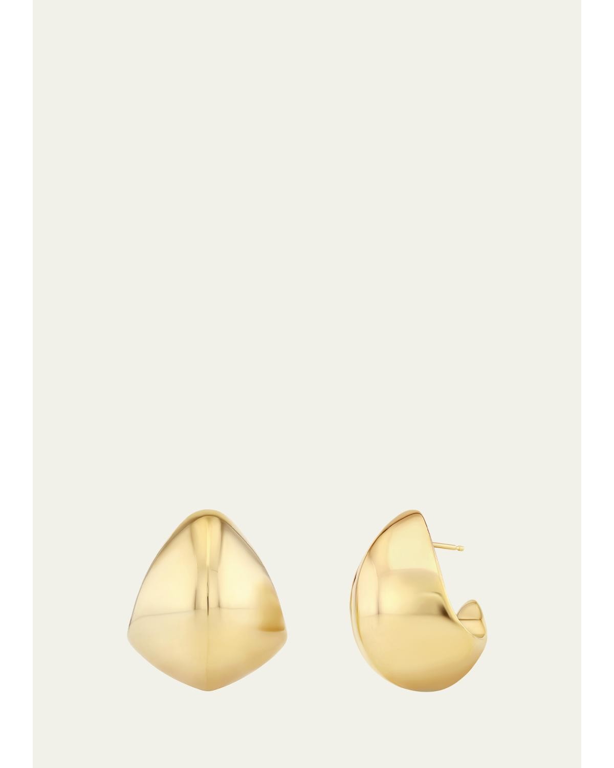 18K Yellow Gold Large Tapered Hoop Earrings 18K Yellow Gold Large Tapered Hoop Earrings