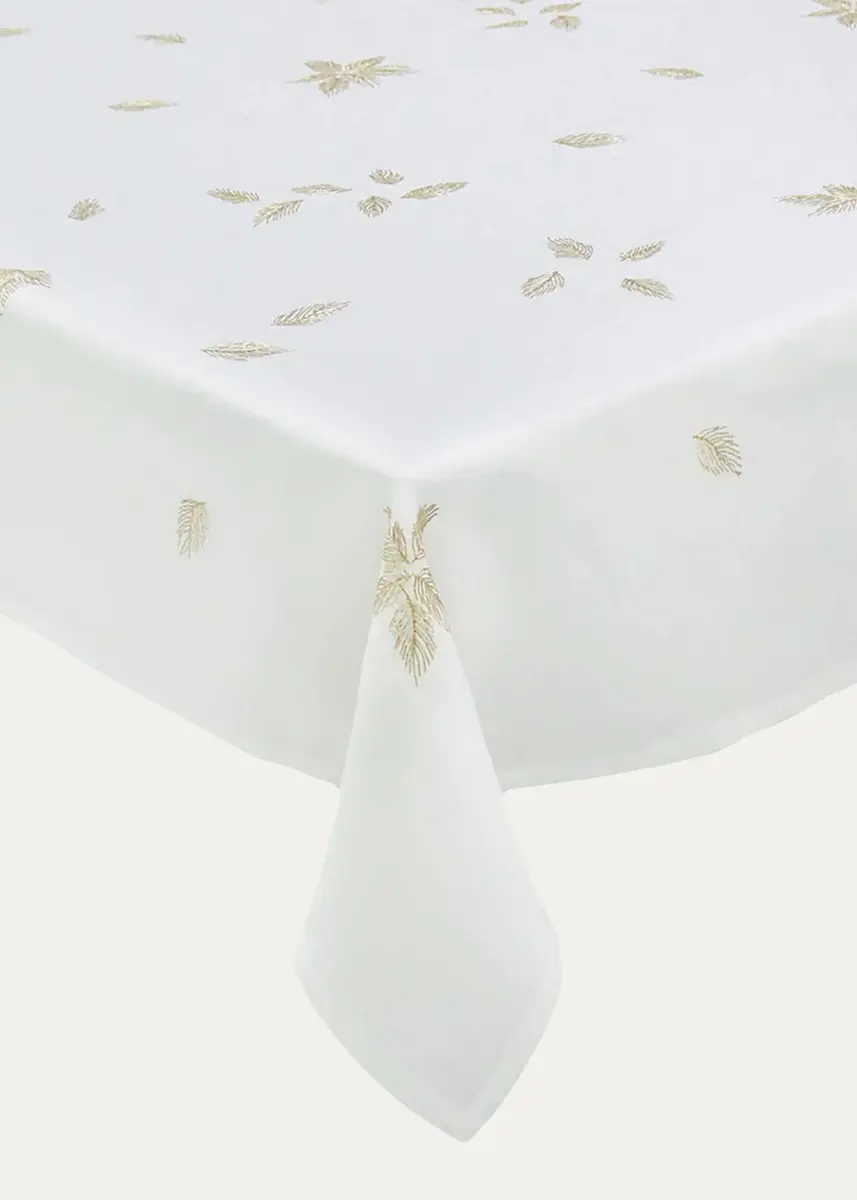 Kim Seybert Gilded Breeze Embroidered Tablecloth, 54" x 126" | Thumbnail 2 Kim Seybert Gilded Breeze Embroidered Tablecloth, 54" x 126" | Thumbnail 2