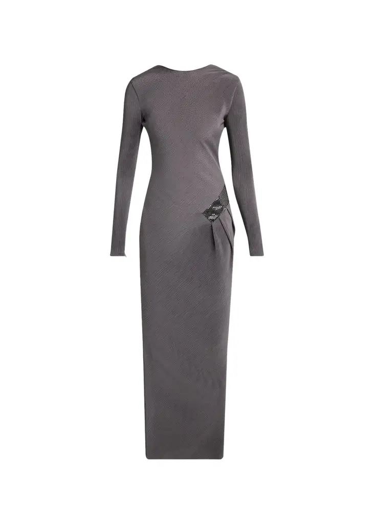 Embellished Asymmetric Column Dress Embellished Asymmetric Column Dress
