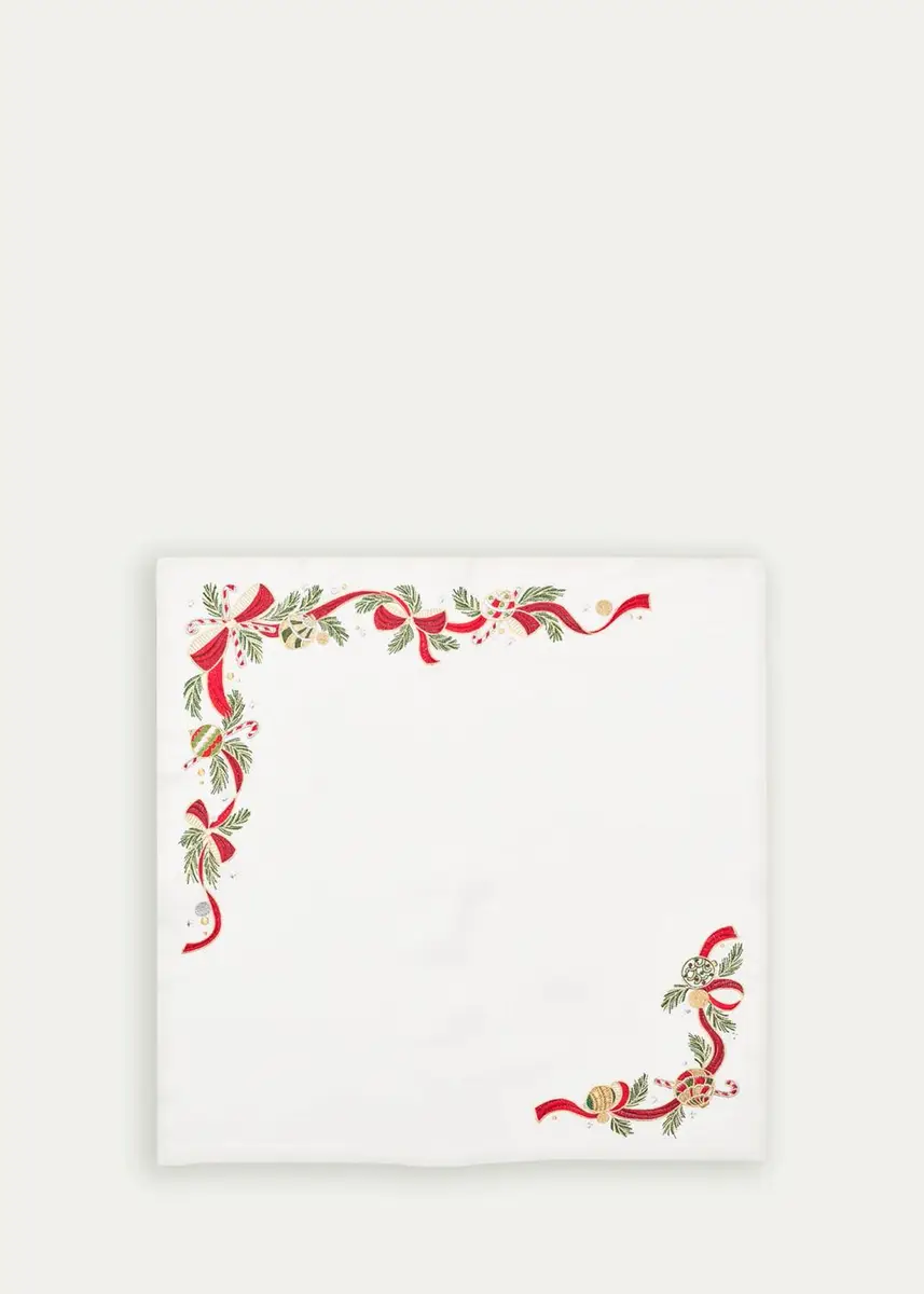 Kim Seybert Tinsel Bow Embroidered Napkin | Thumbnail 2 Kim Seybert Tinsel Bow Embroidered Napkin | Thumbnail 2