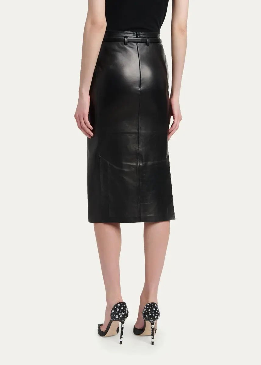 Tom Ford Silky Guanteria Lambskin Leather Belted Pencil Skirt | Thumbnail 3 Tom Ford Silky Guanteria Lambskin Leather Belted Pencil Skirt | Thumbnail 3