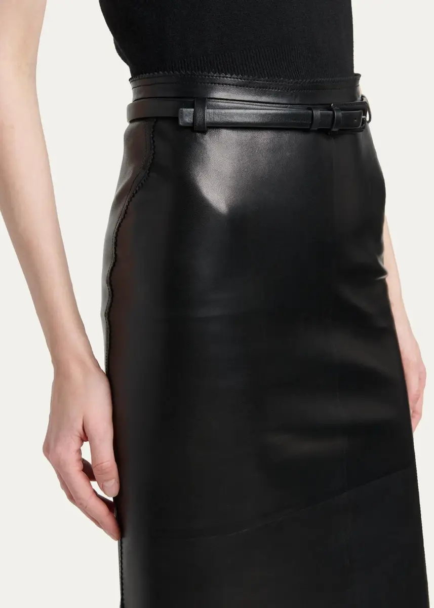 Tom Ford Silky Guanteria Lambskin Leather Belted Pencil Skirt | Thumbnail 5 Tom Ford Silky Guanteria Lambskin Leather Belted Pencil Skirt | Thumbnail 5