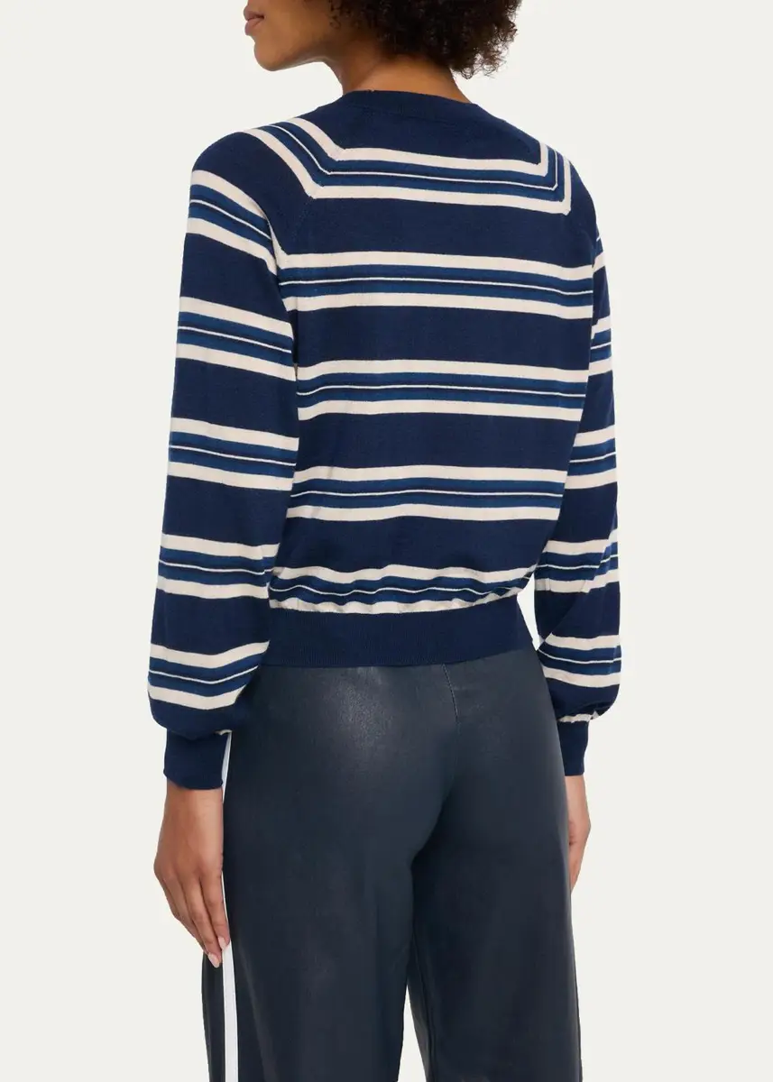 Sprwmn Striped Raglan Cashmere Sweater | Thumbnail 3 Sprwmn Striped Raglan Cashmere Sweater | Thumbnail 3