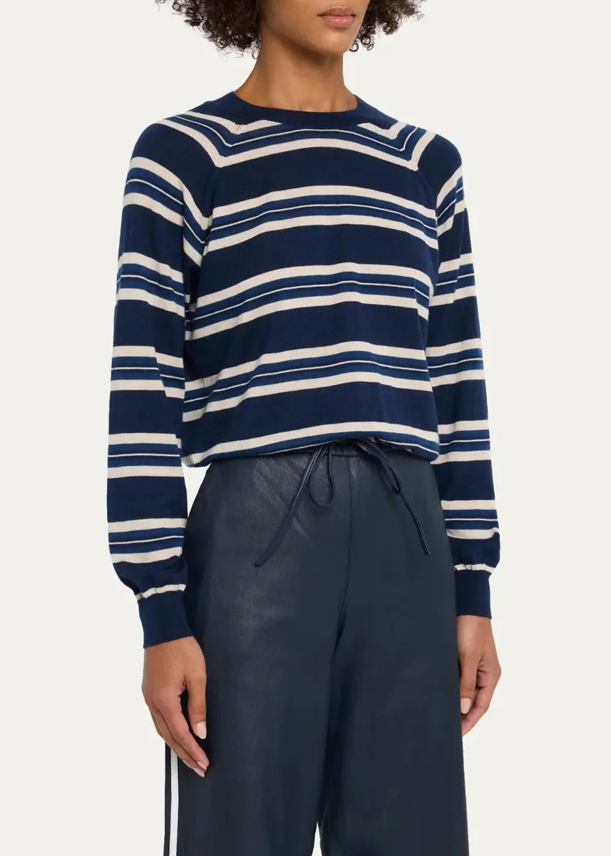 Sprwmn Striped Raglan Cashmere Sweater | Thumbnail 4 Sprwmn Striped Raglan Cashmere Sweater | Thumbnail 4