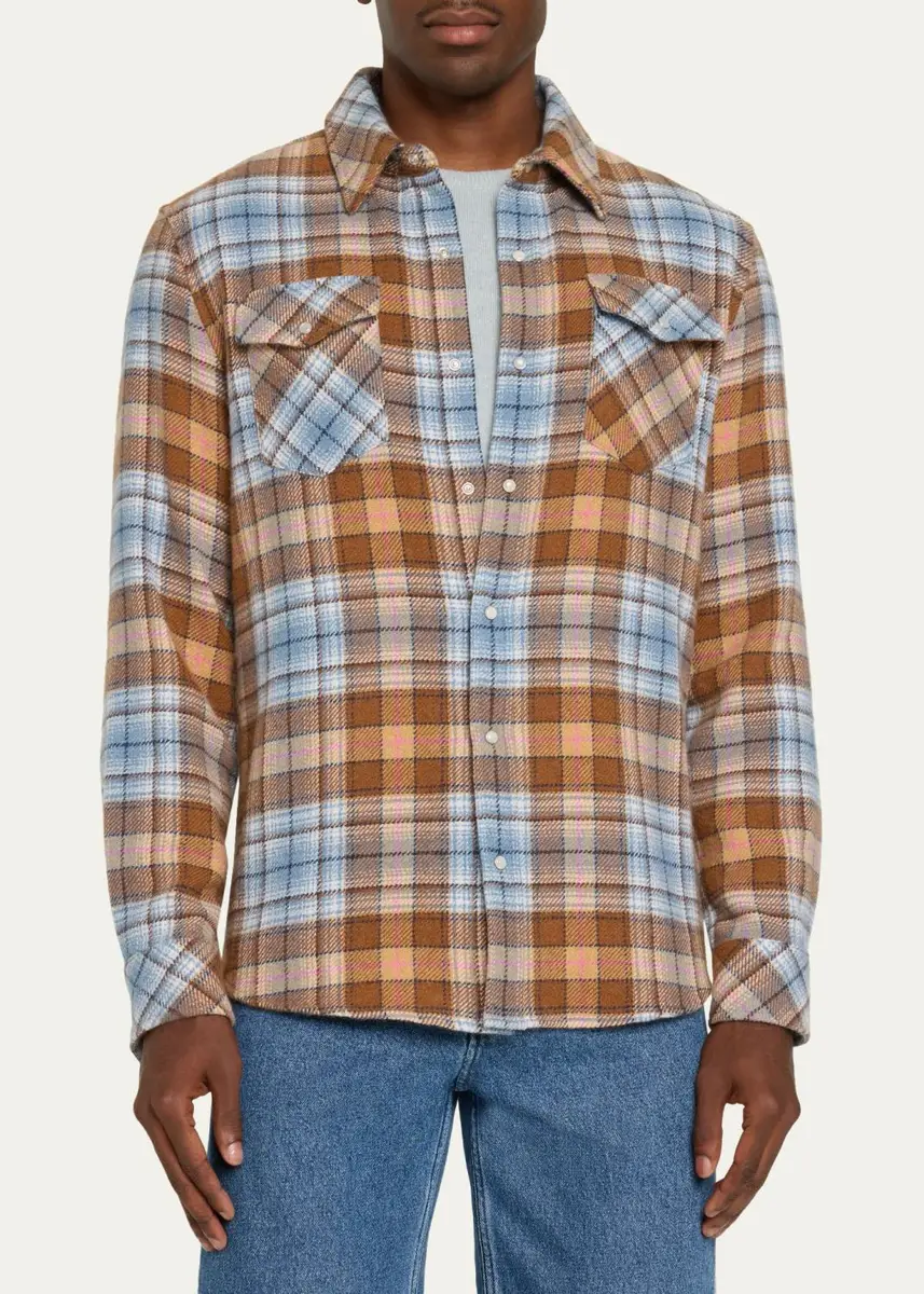 God’s True Cashmere Men's Plaid Cashmere Shirt | Thumbnail 4 God’s True Cashmere Men's Plaid Cashmere Shirt | Thumbnail 4