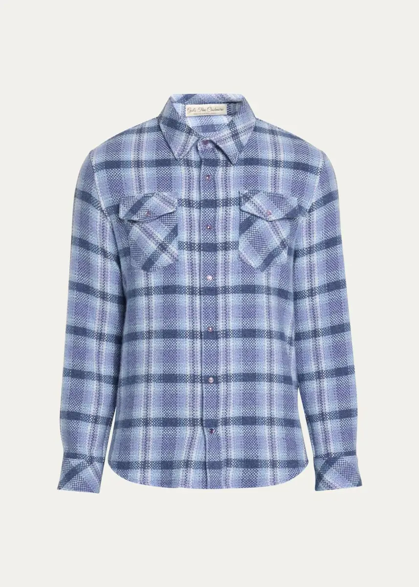 God’s True Cashmere Men's Plaid Cashmere Shirt | Thumbnail 6 God’s True Cashmere Men's Plaid Cashmere Shirt | Thumbnail 6