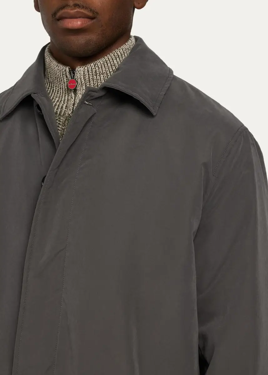 Kiton Men's Concealed-Placket Raincoat | Thumbnail 5 Kiton Men's Concealed-Placket Raincoat | Thumbnail 5