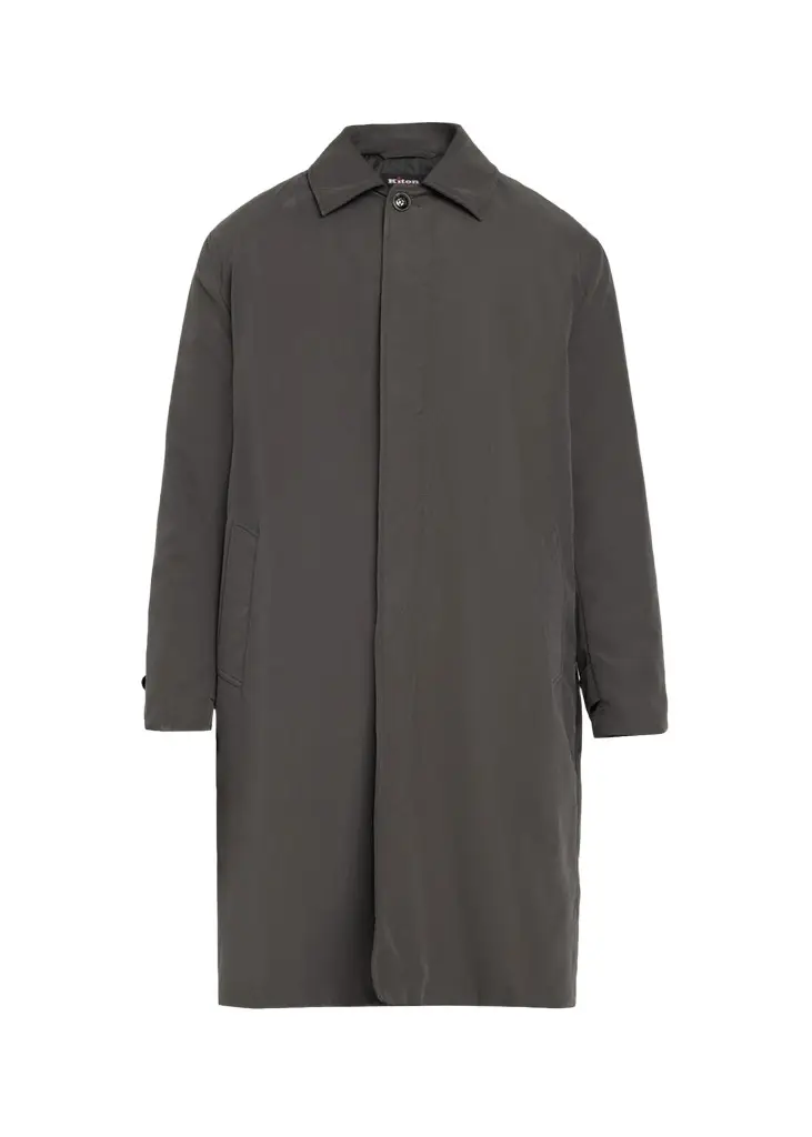Kiton Men's Concealed-Placket Raincoat