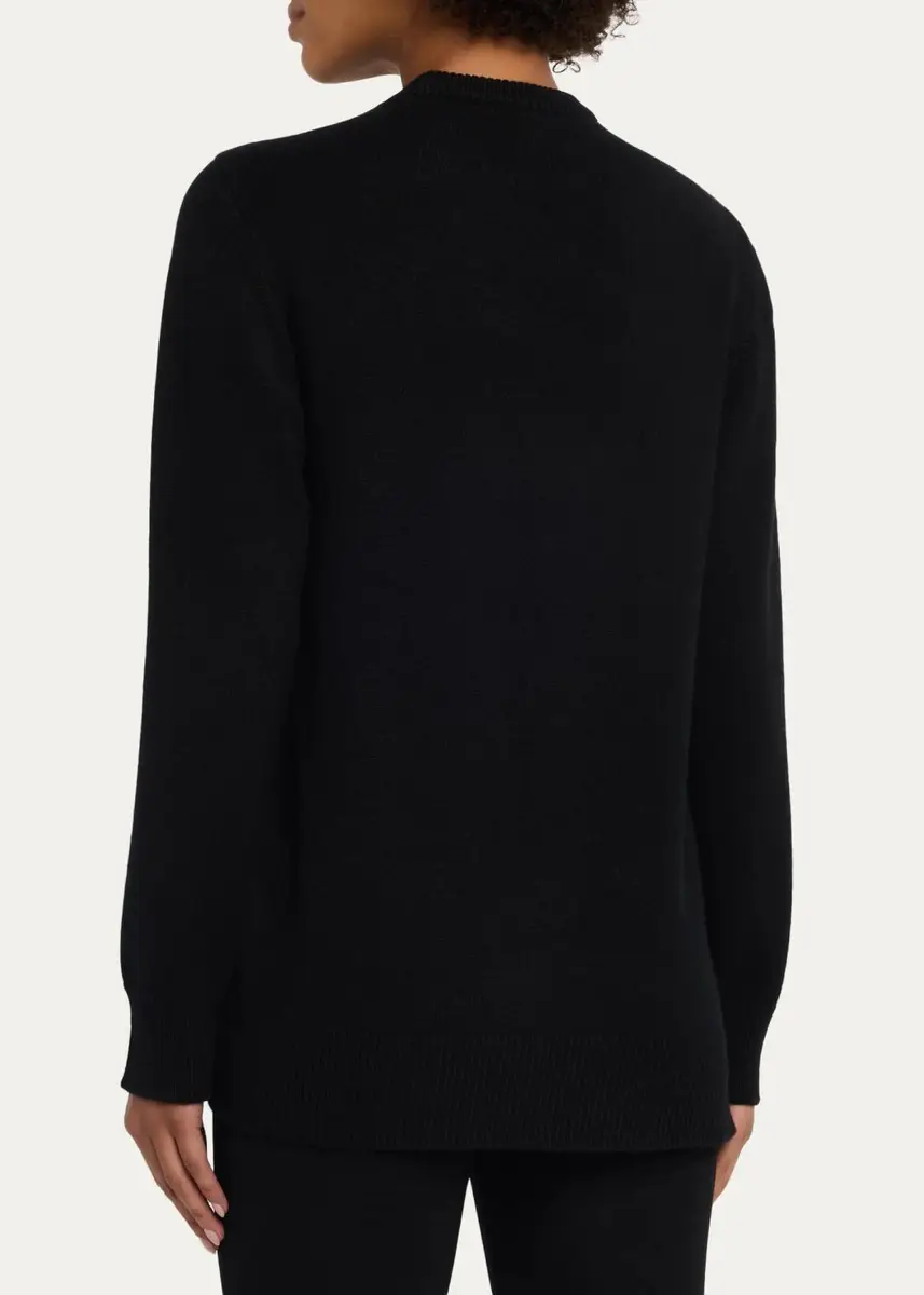 TOTEME Asymmetric Wool-Cashmere Knit Sweater | Thumbnail 3