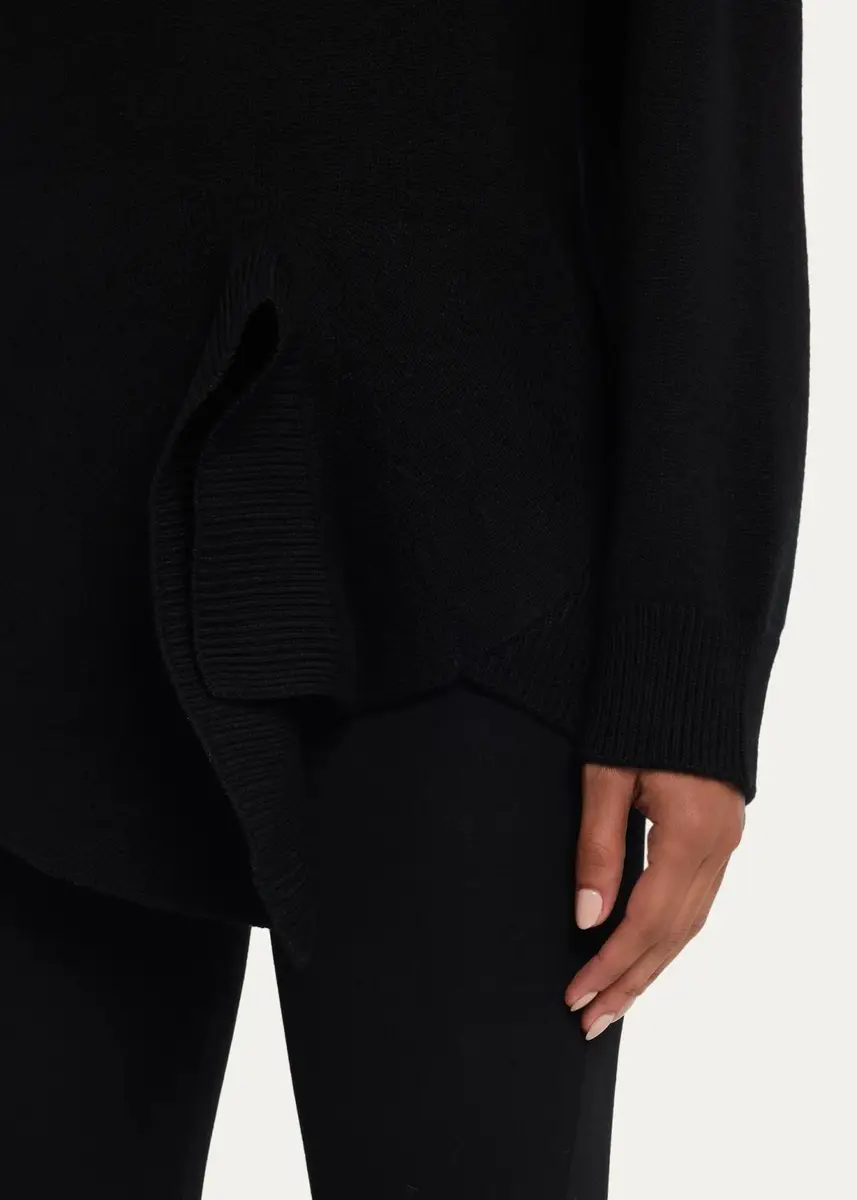 TOTEME Asymmetric Wool-Cashmere Knit Sweater | Thumbnail 5