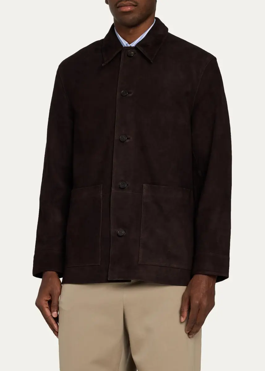 OFFICINE GÉNÉRALE Men's Suede Jacket | Thumbnail 4 OFFICINE GÉNÉRALE Men's Suede Jacket | Thumbnail 4
