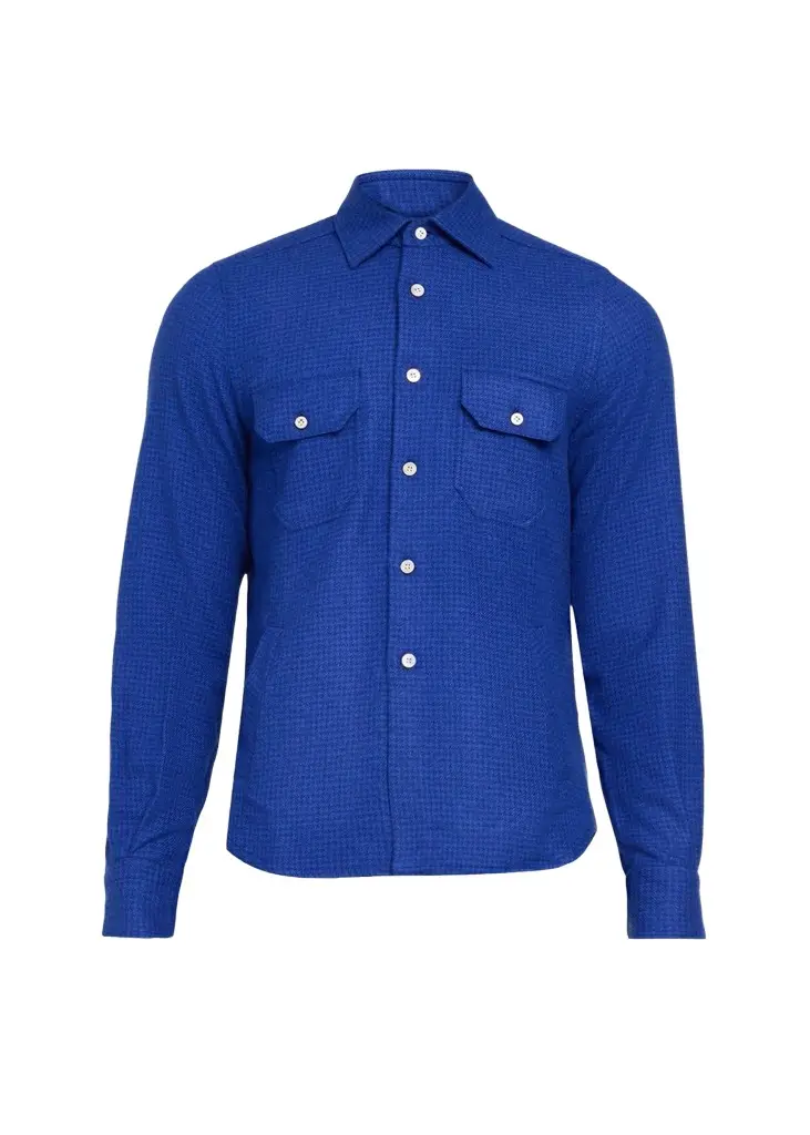Men's Cashmere Houndstooth Overshirt Men's Cashmere Houndstooth Overshirt