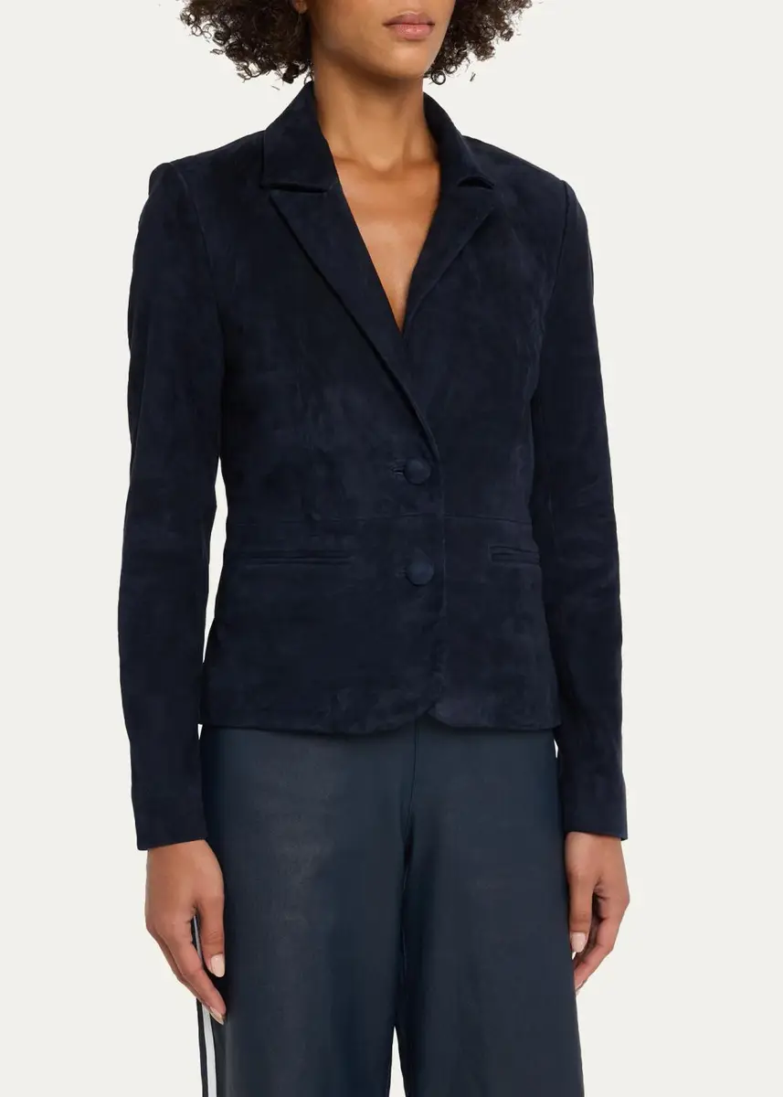 Sprwmn Claire Suede Blazer | Thumbnail 4 Sprwmn Claire Suede Blazer | Thumbnail 4