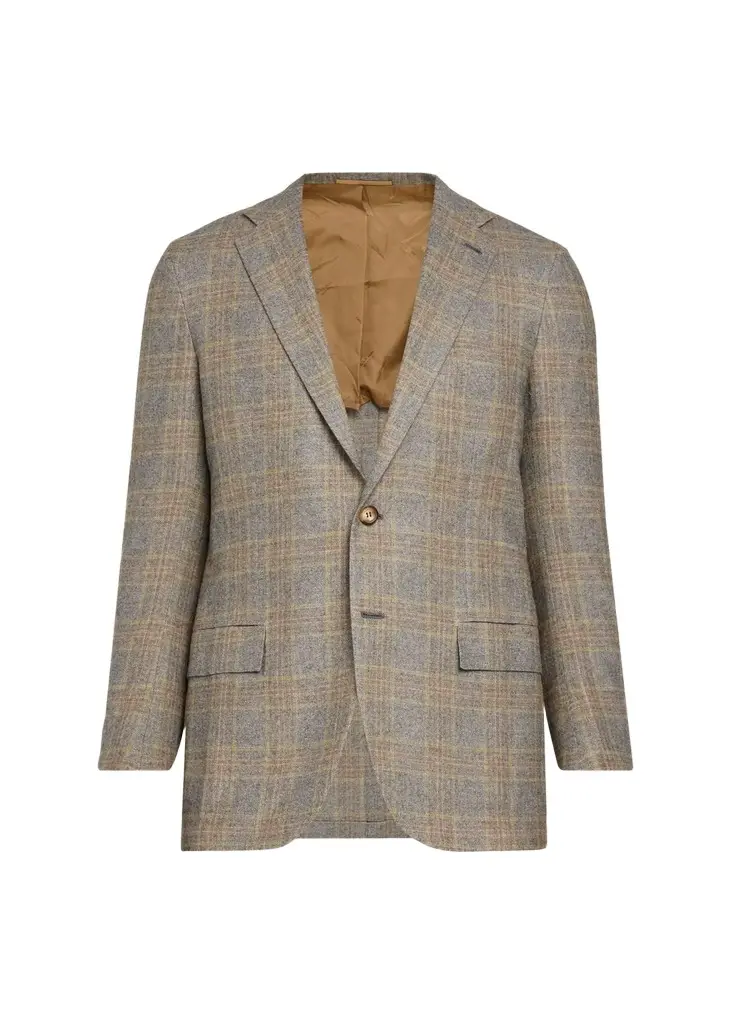Kiton Men's Cashmere Windowpane Plaid Single-Breasted Sport Coat