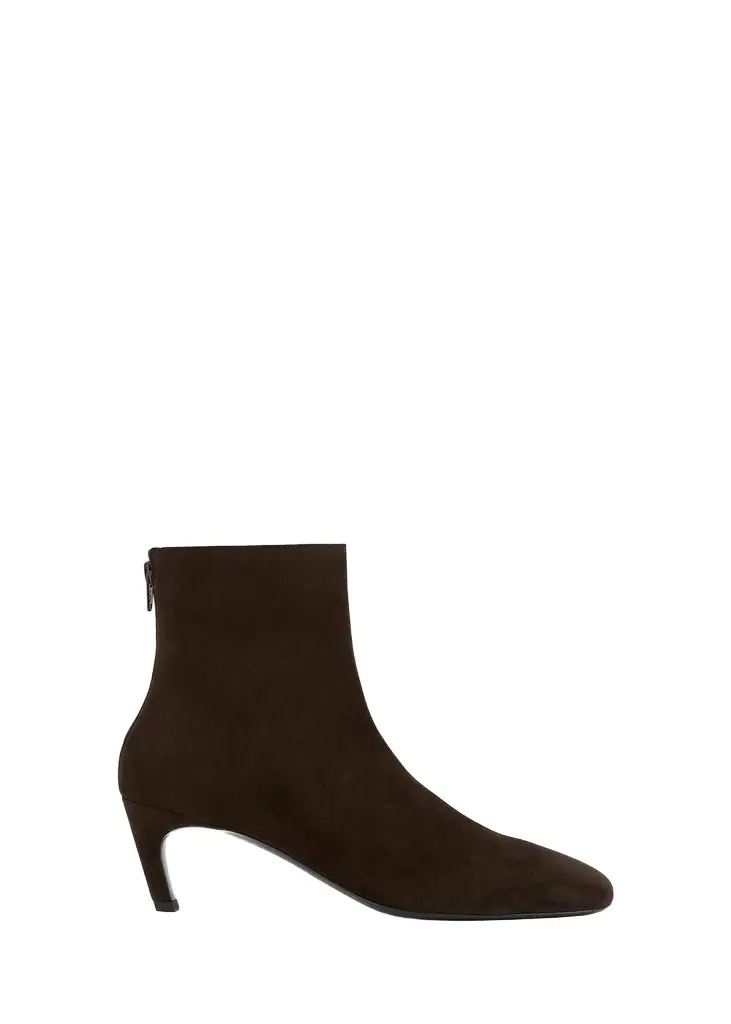 Suede Zip-Up Ankle Boots