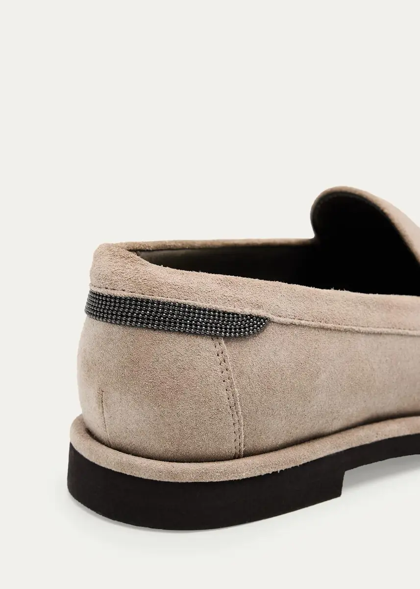 Brunello Cucinelli Suede Loafers w/ Monili | Thumbnail 3