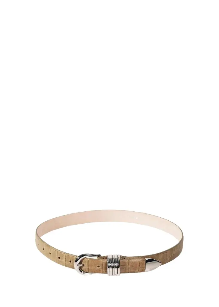 Hollyhock Alligator-Embossed Leather Belt Hollyhock Alligator-Embossed Leather Belt