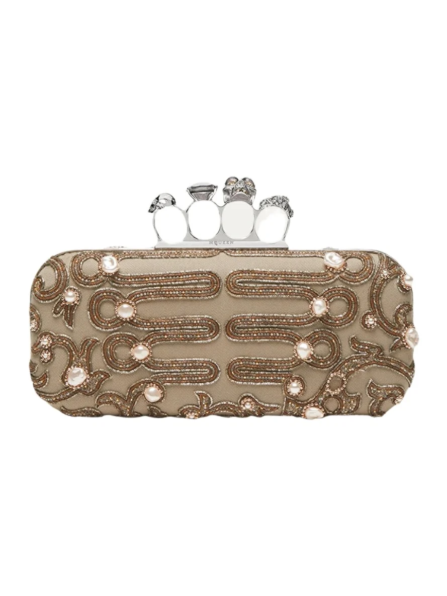Long Embroidered Knuckle Clutch Bag Long Embroidered Knuckle Clutch Bag