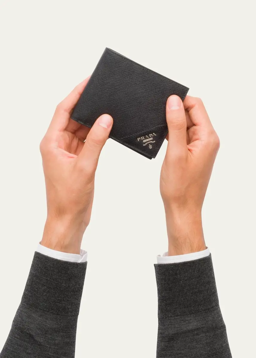 Prada Men's Saffiano Leather Bi-Fold Wallet | Thumbnail 5 Prada Men's Saffiano Leather Bi-Fold Wallet | Thumbnail 5