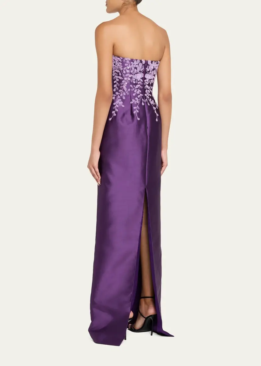 PAMELLA ROLAND Beaded Strapless Silk Column Gown | Thumbnail 3 PAMELLA ROLAND Beaded Strapless Silk Column Gown | Thumbnail 3