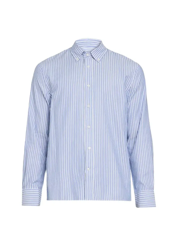 OFFICINE GÉNÉRALE Men's Striped Cotton Button-Down Shirt