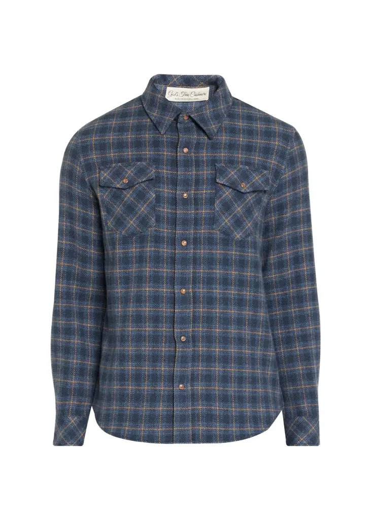God’s True Cashmere Men's Checked Cashmere Shirt