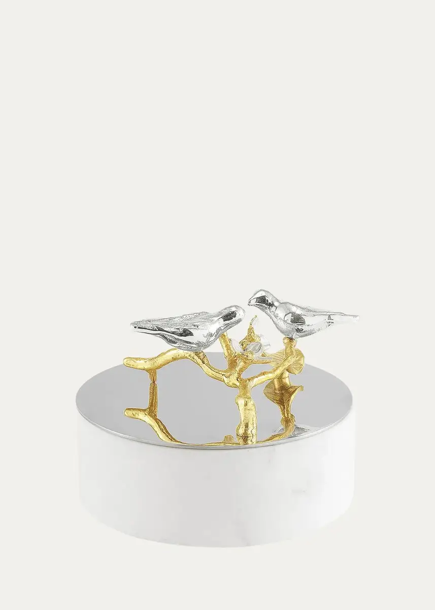 Michael Aram Lovebirds Silver & Gold Trinket Box | Thumbnail 2 Michael Aram Lovebirds Silver & Gold Trinket Box | Thumbnail 2