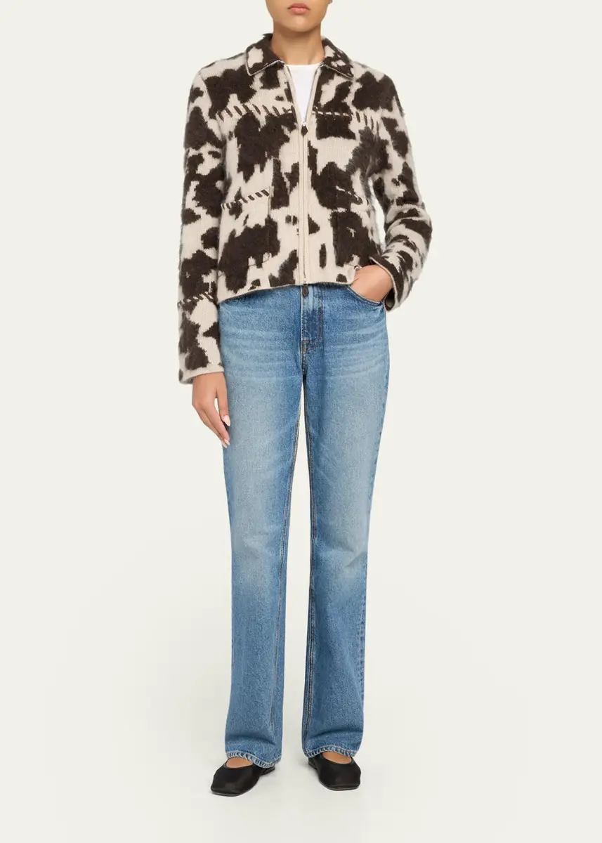 Guest In Residence Grizzly Cowhide-Print Cashmere Jacket | Thumbnail 2 Guest In Residence Grizzly Cowhide-Print Cashmere Jacket | Thumbnail 2