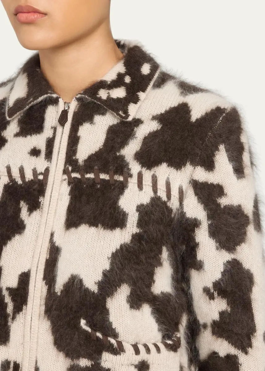 Guest In Residence Grizzly Cowhide-Print Cashmere Jacket | Thumbnail 5 Guest In Residence Grizzly Cowhide-Print Cashmere Jacket | Thumbnail 5
