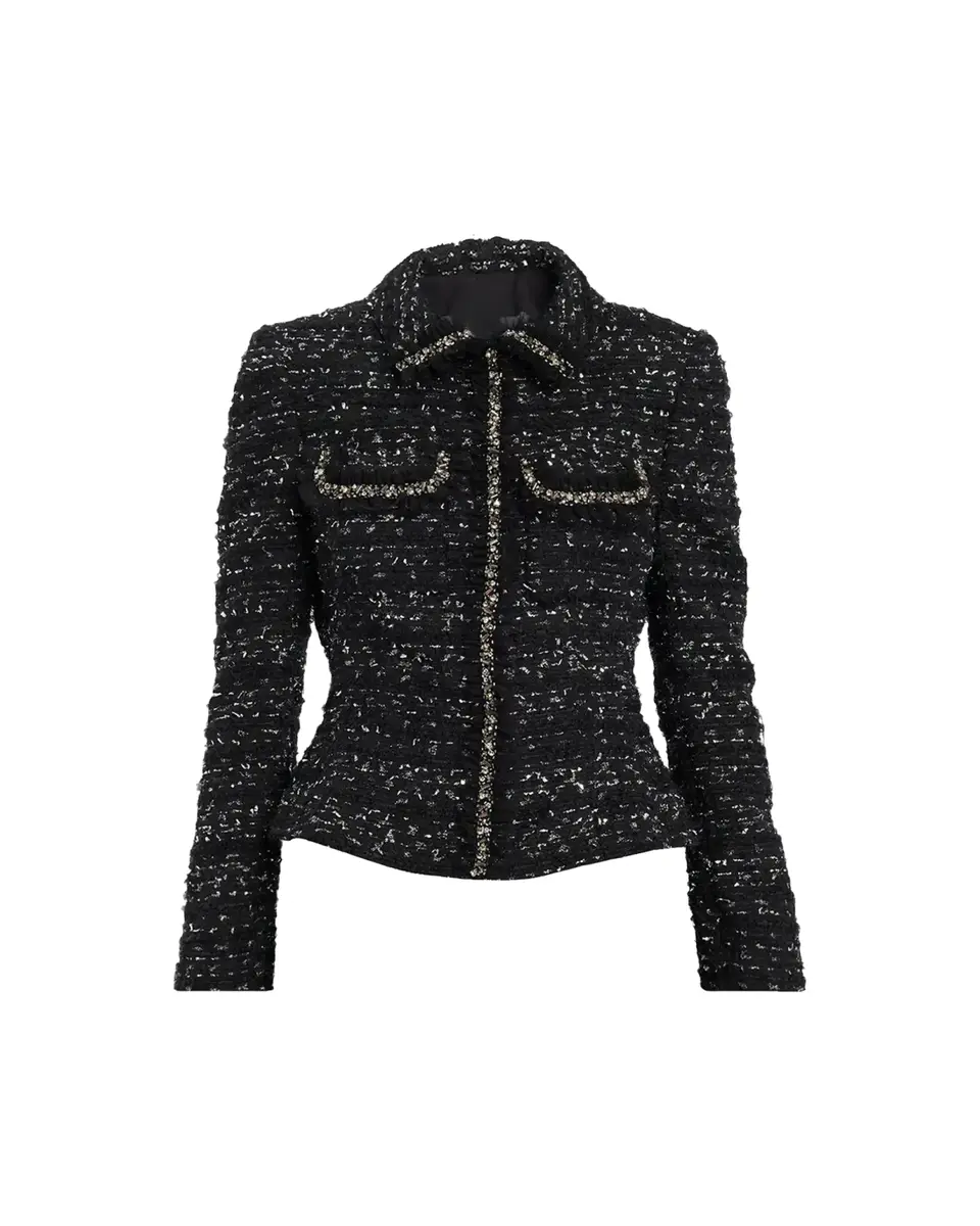 Rickie Freeman for Teri Jon Beaded Metallic Boucle Jacket | Thumbnail 2 Rickie Freeman for Teri Jon Beaded Metallic Boucle Jacket | Thumbnail 2