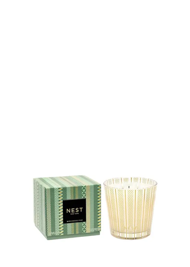 NEST New York Birchwood Pine Gold 3-Wick Grand Candle, 21.1 oz.