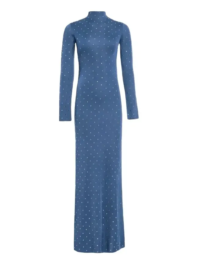 Cab Embellished High-Neck Maxi Dress