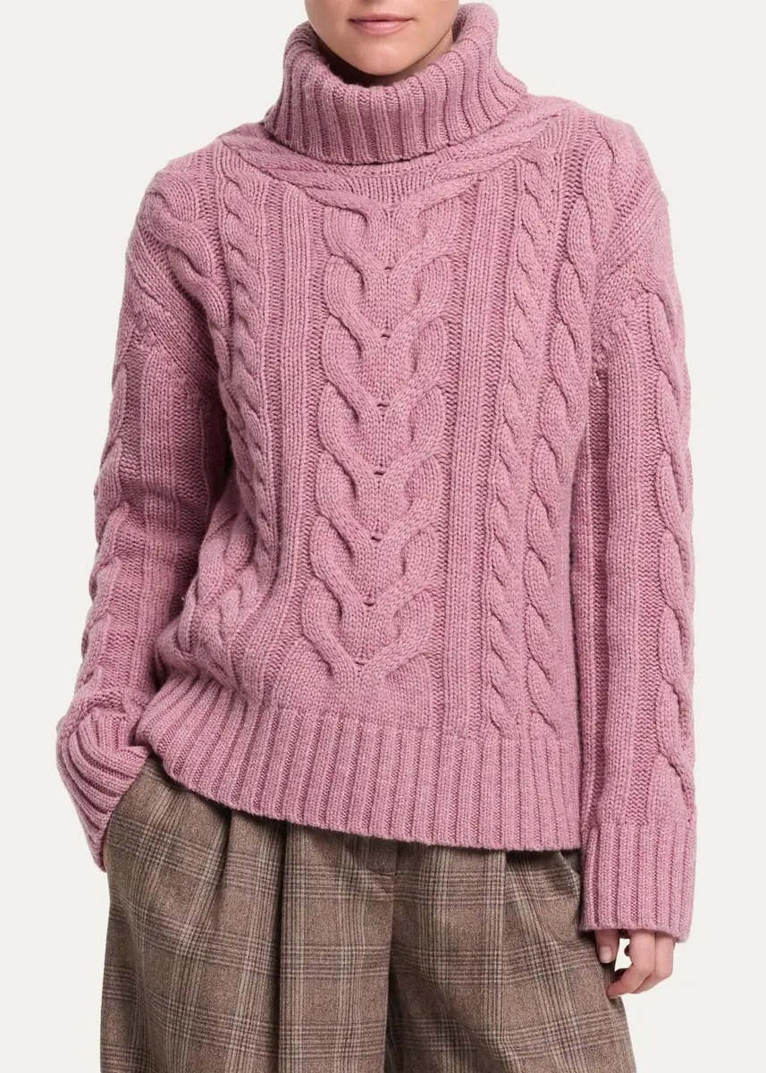 TWP Cashmere Turtleneck Cable-Knit Sweater | Thumbnail 4 TWP Cashmere Turtleneck Cable-Knit Sweater | Thumbnail 4