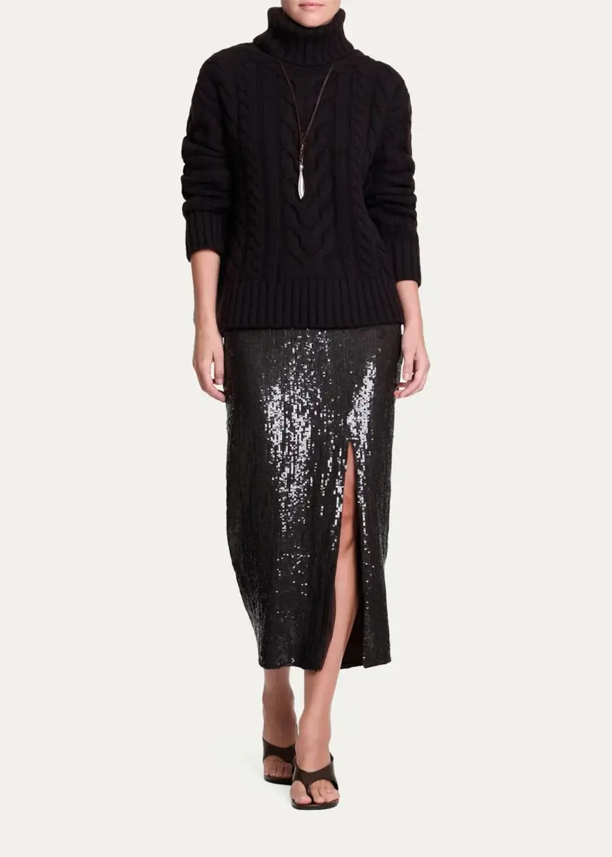 TWP Cashmere Turtleneck Cable-Knit Sweater | Thumbnail 9 TWP Cashmere Turtleneck Cable-Knit Sweater | Thumbnail 9