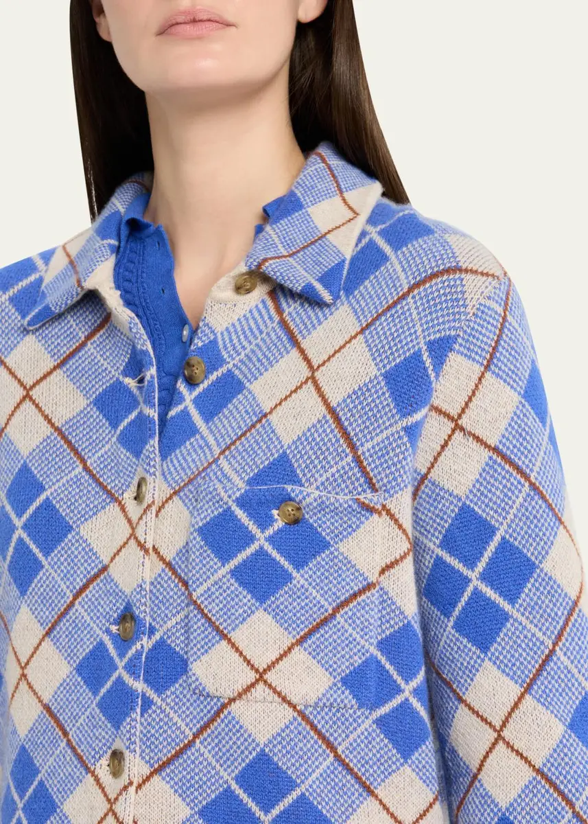 Guest In Residence Dylan Plaid Cashmere-Knit Shirt | Thumbnail 5 Guest In Residence Dylan Plaid Cashmere-Knit Shirt | Thumbnail 5