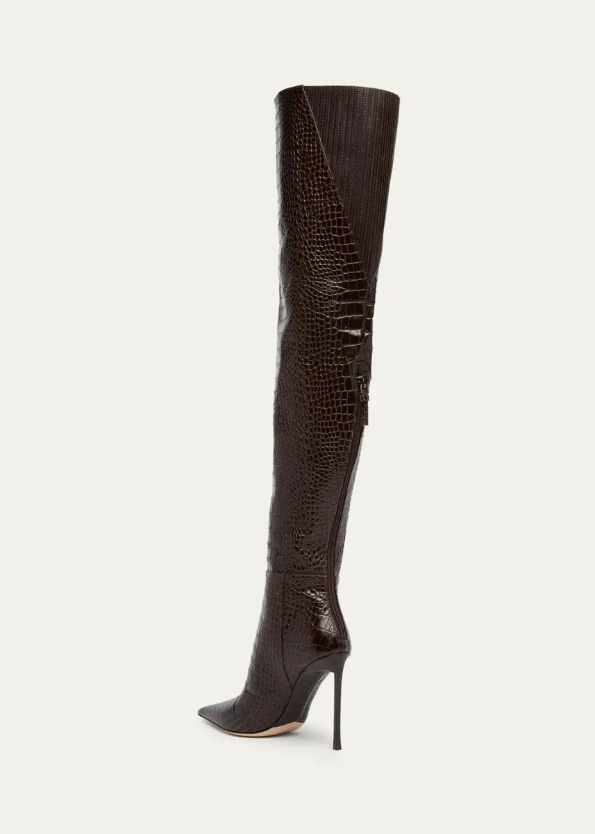 Tom Ford Vertigo 105MM Croc-Embossed Leather Boots | Thumbnail 4 Tom Ford Vertigo 105MM Croc-Embossed Leather Boots | Thumbnail 4