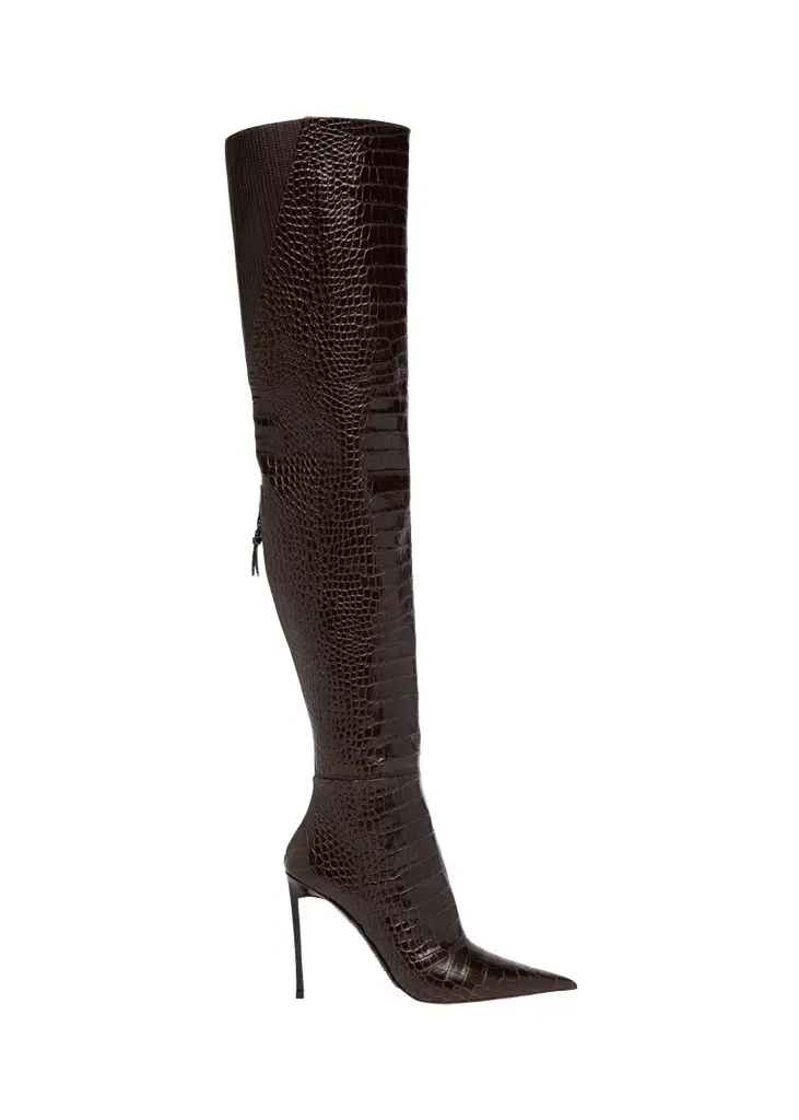 Tom Ford Vertigo 105MM Croc-Embossed Leather Boots