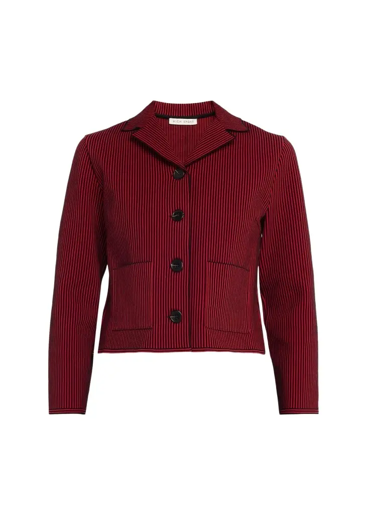 HIGH SPORT Maude Seersucker Single-Breasted Jacket